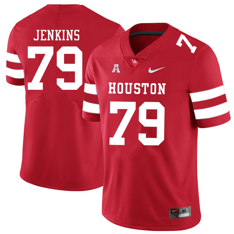 Men #79 Tank Jenkins Houston Cougars College Football Jerseys Sale-Red - Click Image to Close
